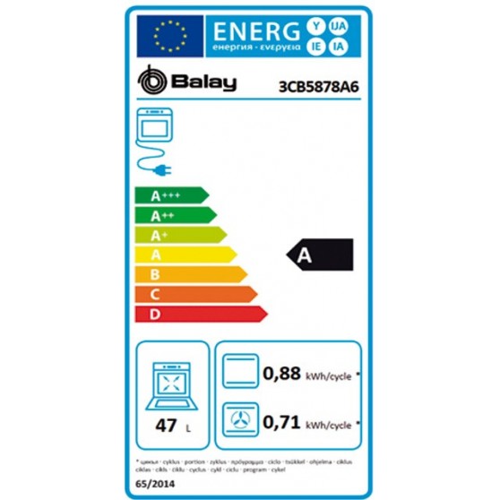 Horno Multifunción - Balay 3CB5878A6, 45 cm, Pirólisis, Gris Antracita