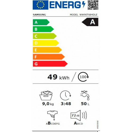 Lavadora Samsung WW90T684DLE 9 kg 1400 rpm